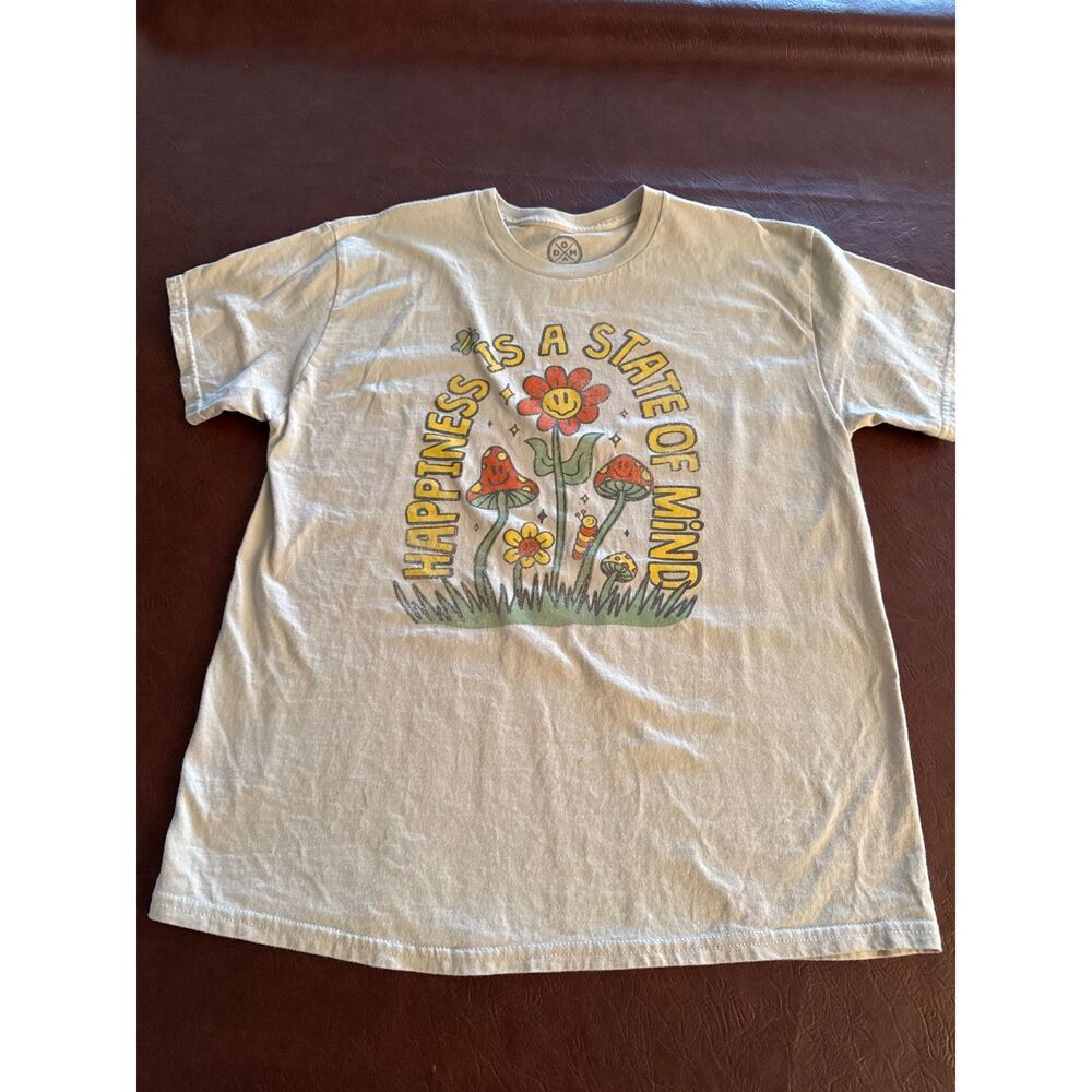 DOM Happiness is a State of Mind Tan T-Shirt Size L